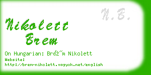 nikolett brem business card